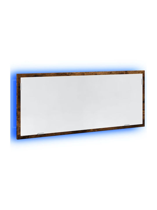 vidaXL Badezimmerspiegel LED aus Kunststoff mit Länge 100cm Braun