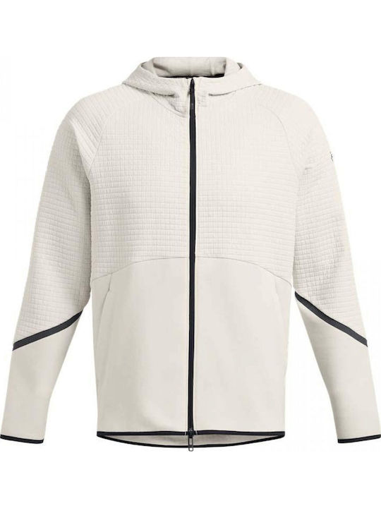 Ua Unstoppable Ανδρική Ζακέτα Fleece με Κουκούλα Μπεζ