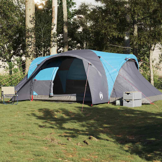 vidaXL Camping Tent Blue for 6 People 494x370x190cm