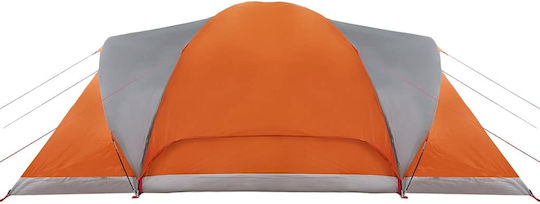 vidaXL Camping Tent Tunnel Gray 3 Seasons for 6 People 494x370x190cm Grey/Orange