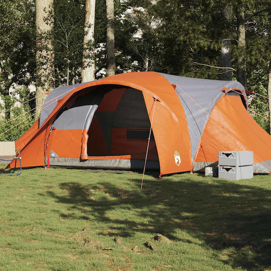 vidaXL Camping Tent Tunnel Gray 3 Seasons for 6 People 494x370x190cm Grey/Orange