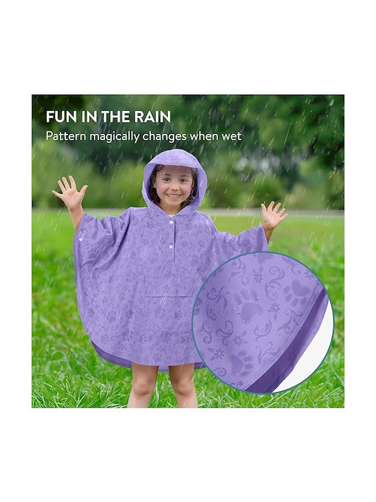 Waterproof Kids' Casual Jacket with Hood Purple