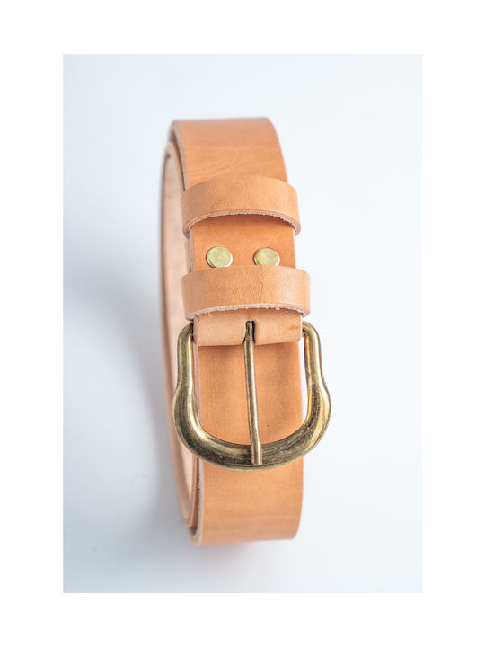 Leather Creations XK Men's Leather Wide Belt Beige