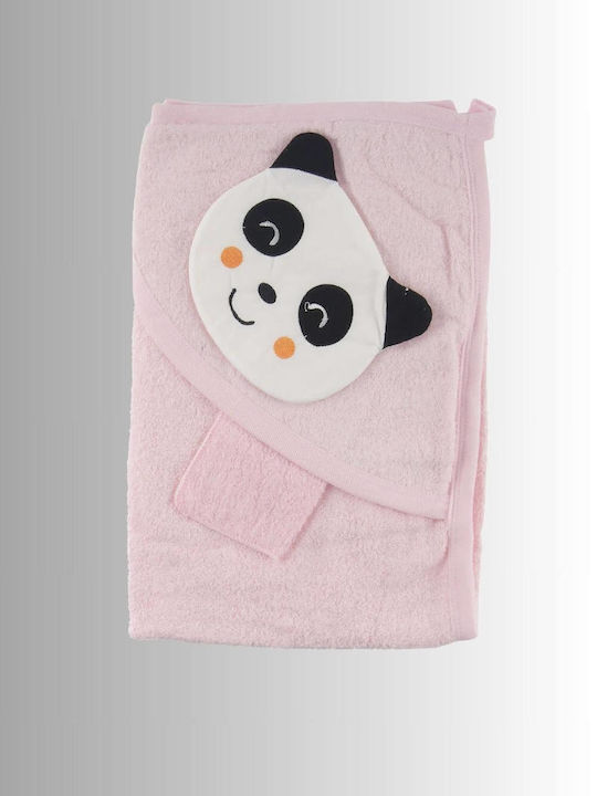 Minilori Baby Babykapuzen-Badetuch Rosa 85x80cm