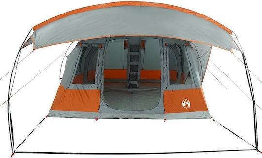 vidaXL Σκηνή Camping Τούνελ Γκρι για 5 Άτομα 595x330x203εκ. Γκρι/Πορτοκαλί