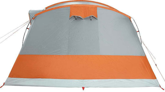 vidaXL Σκηνή Camping Τούνελ Γκρι για 5 Άτομα 595x330x203εκ. Γκρι/Πορτοκαλί