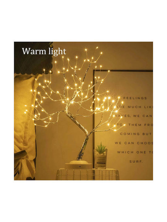 Lustră decorativă cu LED-uri, lampă de masă, copac cu 108 LED-uri, înălțime 50 cm, lumină alb cald multicoloră