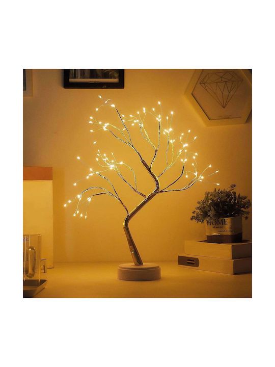 Lustră decorativă cu LED-uri, lampă de masă, copac cu 108 LED-uri, înălțime 50 cm, lumină alb cald multicoloră