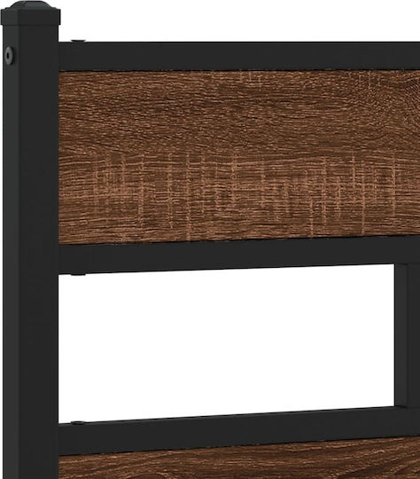 Doppelbett Holz Braun Eiche mit Lattenrost für Matratze 137x190cm