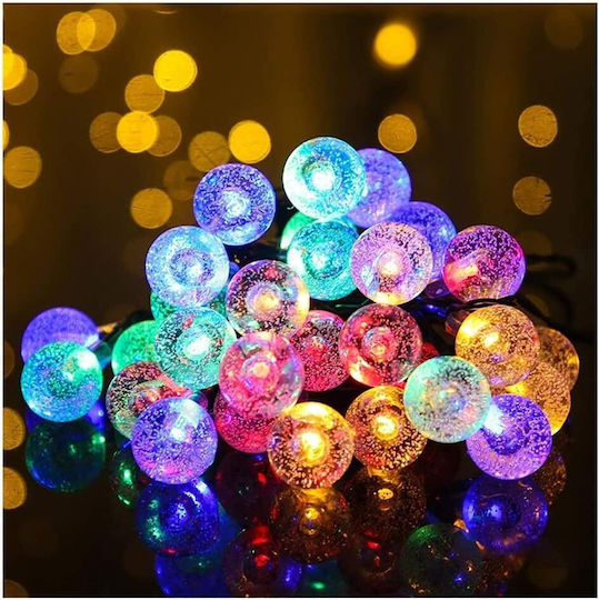 Ghirlandă Solară 20 LED RGB IP44 4.85m Cablu Negru