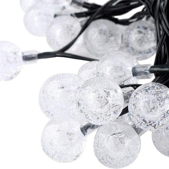 Ghirlandă Solară 20 LED RGB IP44 4.85m Cablu Negru