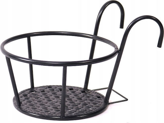 Donica Balcony Planter Hanging Metal Frame Black 22cm