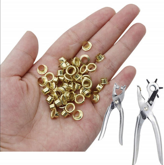 Set 3 Pieces Crimping Pliers Pre-cut Fixing Rings Staples Rings Drilling Belts Clothing Items