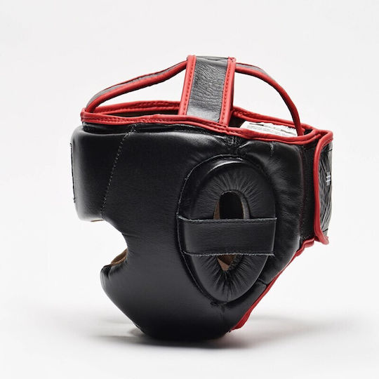 Leone Full Cover Adult Full Face Boxing Headgear Leather Black
