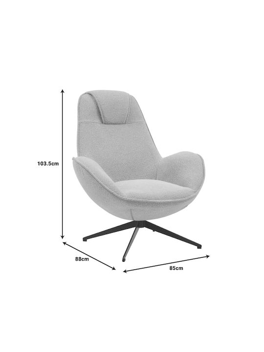 Flago Sessel Drehbar Light Grey 85x88x103.5cm