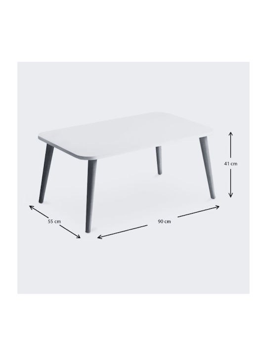 Rectangular Central Coffee Table Soul Wooden Gray Retro W90xL55xH41cm