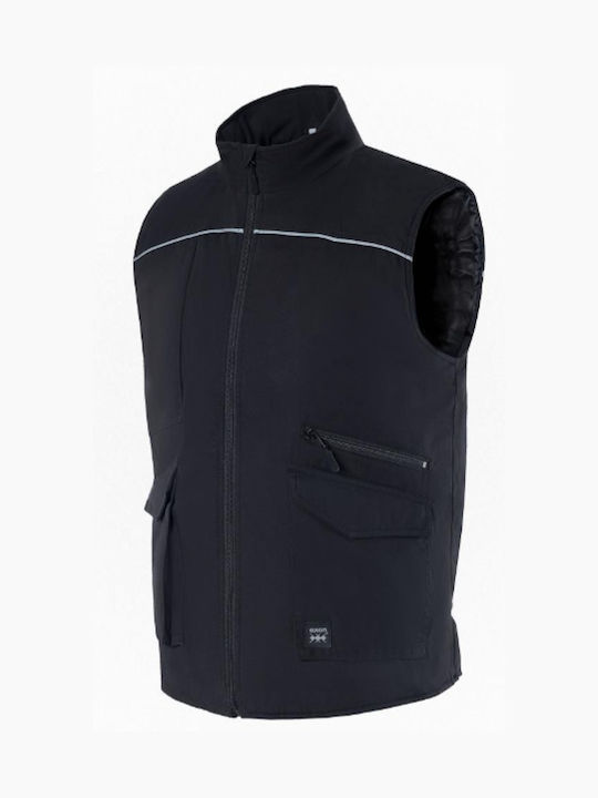 Axon Men's Safety Vest with Reflective Film Black