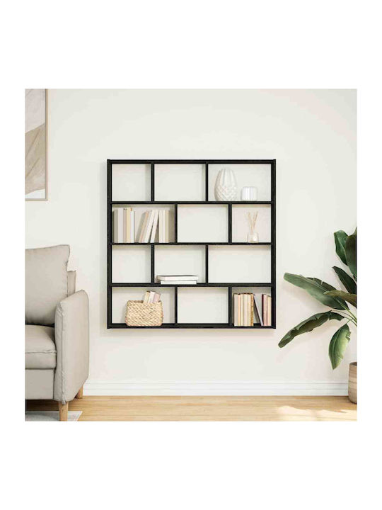 Shelf Wall Black Velvet-Black Metal 100x18x100cm