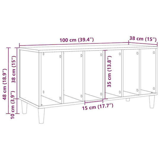 vidaXL Έπιπλο Hi-Fi Καφέ 38x100x48cm