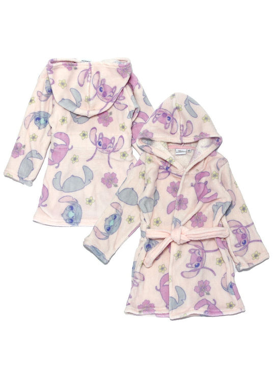 Disney Kids' Robe Winter Fleece Coral, Pink, Light Pink Lilo Stitch