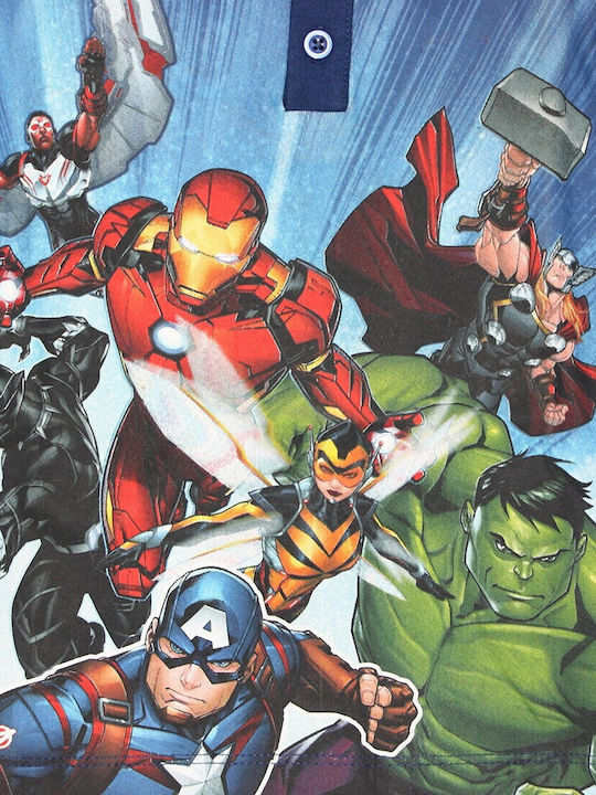 Marvel Παιδική Πιτζάμα Χειμωνιάτικη Σκούρο Μπλε