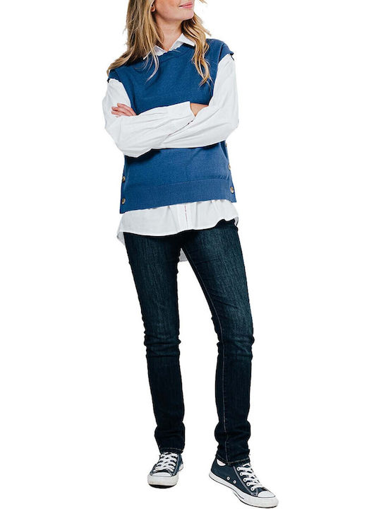 Winter Women's Sleeveless Tunic Indigo Blue