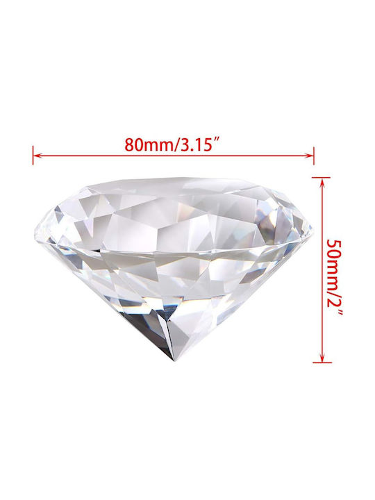 Κρυστάλλινο Αστραφτερό Διαμάντι 100 Mm Diamond Jewel Paperweight Διακόσμηση Γάμου Γραφείου Σπιτιού Διαφανές 5281