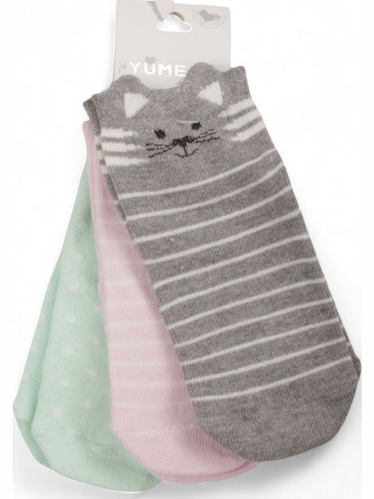 Yumese Kids' Socks Non-Slip Colorful 3 Pairs