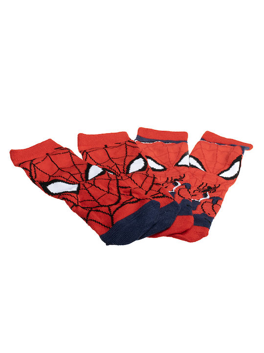 Spiderman Kids' Socks RED-BLUE 4 Pairs