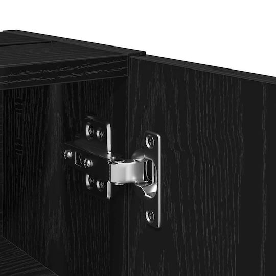 vidaXL Badezimmerschrank B20.5xT22xH72cm Schwarz