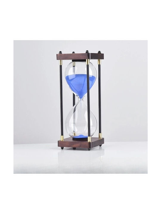 Office Hourglass Decoration from Wood 25x10x25cm in Blue color
