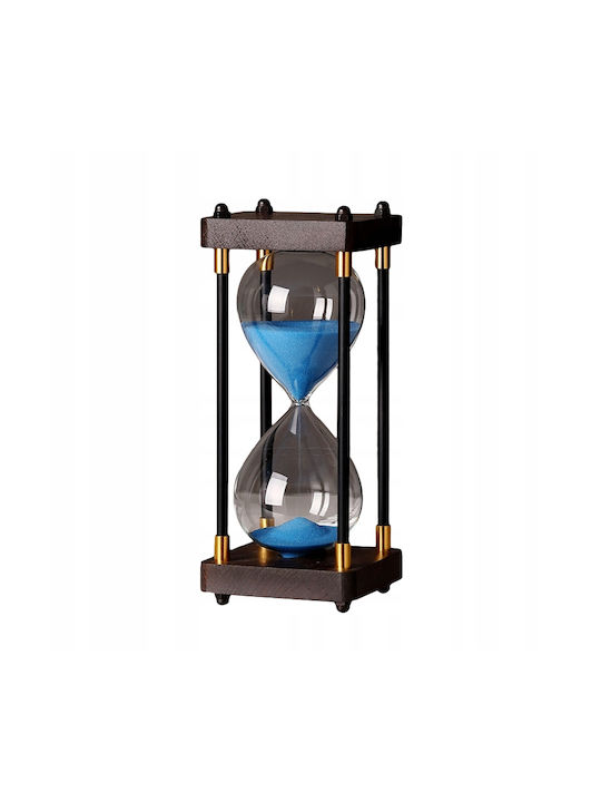 Office Hourglass Decoration from Wood 25x10x25cm in Blue color