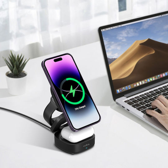 Maxlife Încărcător Wireless (Qi Pad) 15W Negruς (MXWC-06)