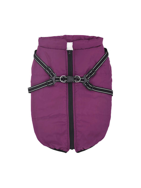 vidaXL Purple Fleece / Waterproof Dog Coat