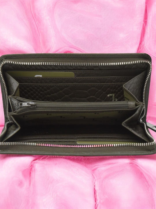 Large Leather Women's Wallet Classic Gray