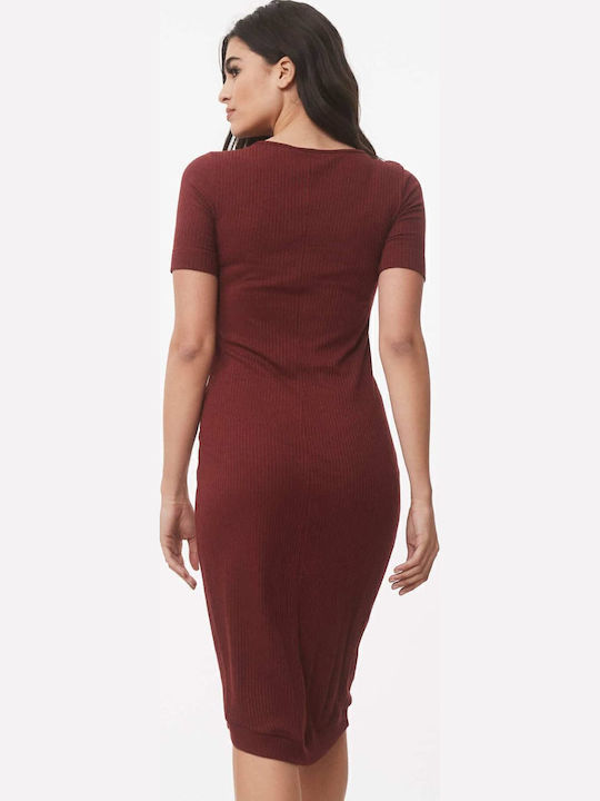 Midi Damenkleid Burgundisch