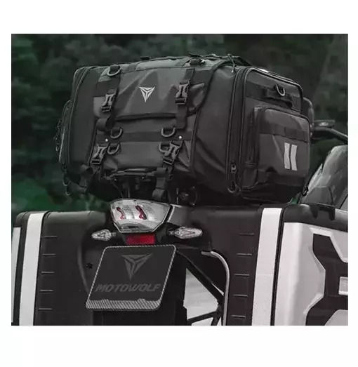 Motowolf Σάκος Ουράς Μοτοσυκλέτας Αδιάβροχος 45lt σε Μαύρο Χρώμα