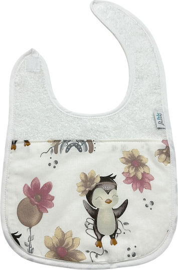 Bunny Bebe Bib from 100% Cotton with Hoop & Loop Fastener White 3pcs