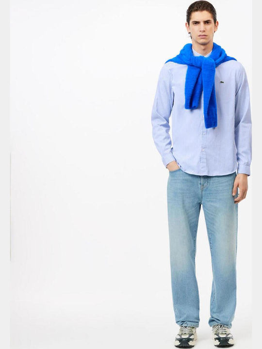 Long-sleeved Cotton Shirt Striped White