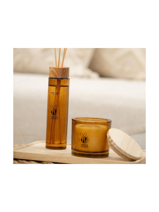 Nef-Nef Homeware Aromatisch Kerze Honey Kokosnuss in Gefäß mit Parfüm Kokosnuss 190gr