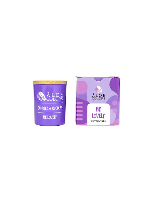 Aloe Colors Be Lovely Ароматична Соева Свещ в Буркан Лилава Aloe Colors Be Lovely Ароматична Соева Свещ в Буркан Лилава