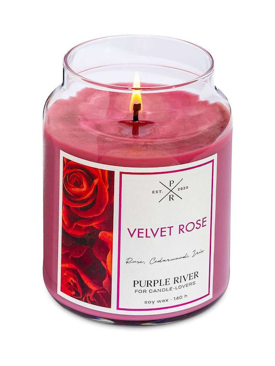 Purple River Lumânare Aromatică din Soia în Borcan cu Miros de Trandafir 623gr
