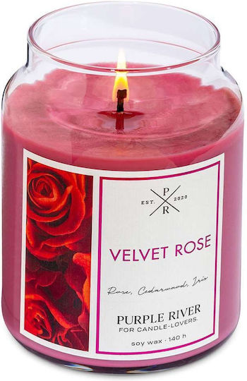 Purple River Lumânare Aromatică din Soia în Borcan cu Miros de Trandafir 623gr