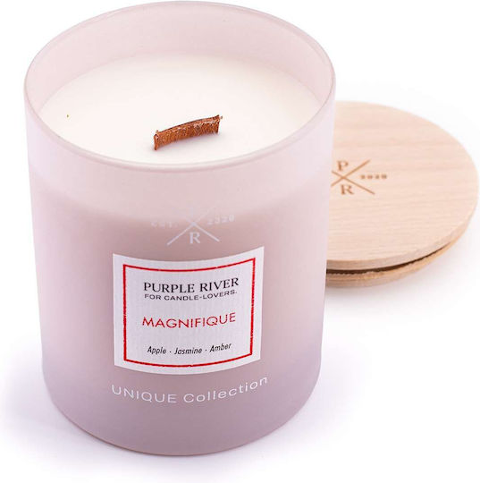 Purple River Aromatisches Soja-Kerze im Rosa Gefäß 220g
