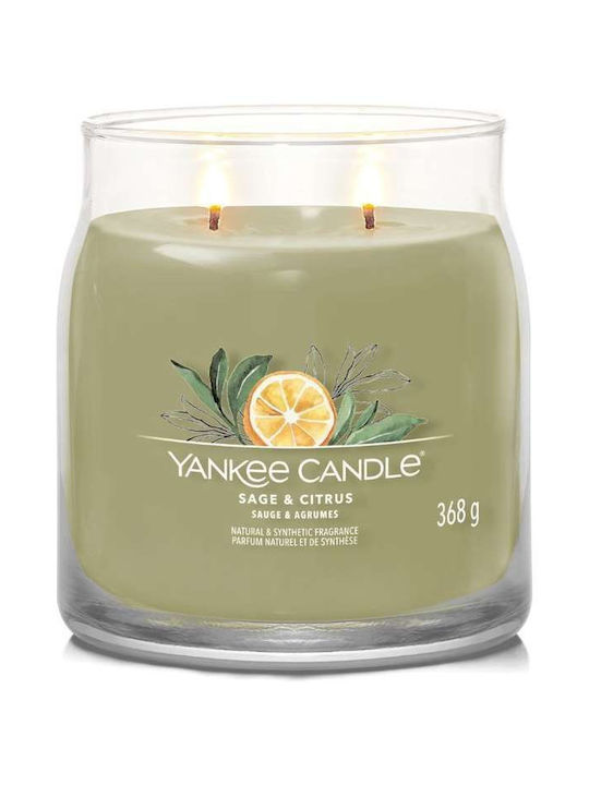 Yankee Candle Scented Soy Candle Jar with Scent Sage & Citrus Green 368gr 1pcs 1629995