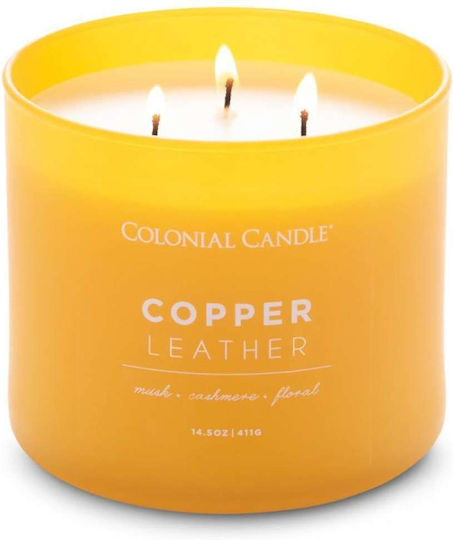 Κερί Αρωματικό 3 Φυτίλια Γυάλινο Δοχείο Copper Leather 411 Γραμ Pop Color Κερί Αρωματικό 3 Φυτίλια Γυάλινο Δοχείο Copper Leather 411 Γραμ Pop Color