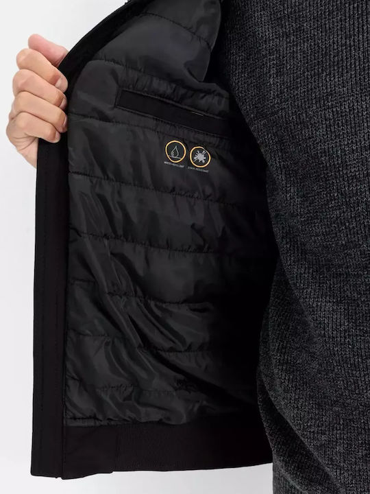 Χειμωνιάτικο Μπουφάν Softshell Αδιάβροχο και Αντιανεμικό Μαύρο