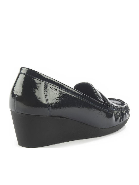 Leather Women's Moccasins in Blue Color