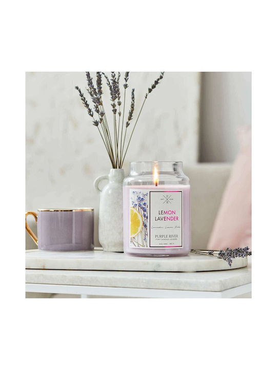 Aromatic Candle Lemon Lavender A916 10x18cm 623gr Pink Purple River Soy Candle