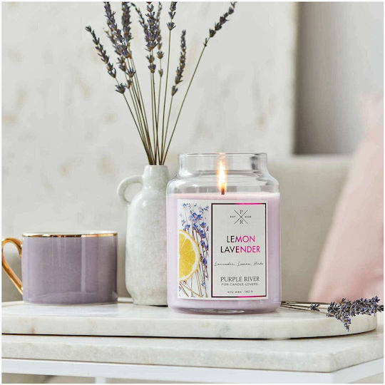 Aromatische Kerze Zitrone Lavendel A916 10x18cm 623gr Rosa Lila Fluss Sojakerze Aromatische Kerze Zitrone Lavendel A916 10x18cm 623gr Rosa Lila Fluss Sojakerze
